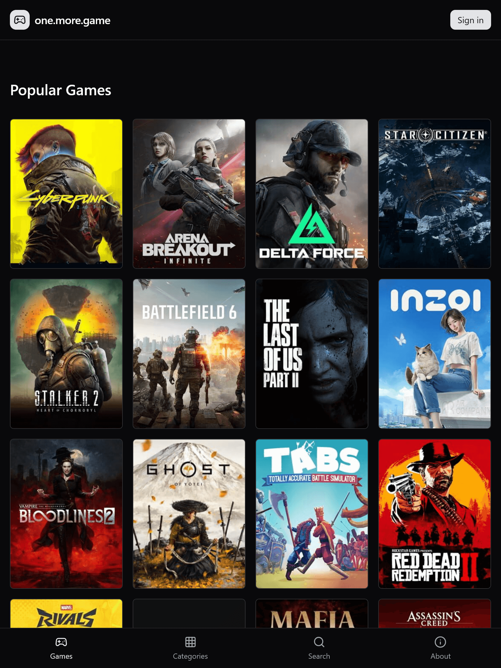 Tablet app screen dark
